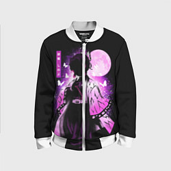 Бомбер детский Шинобу Кочо силуэт Клинок рассекающего демона, цвет: 3D-белый