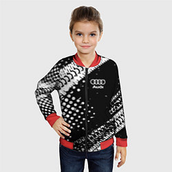 Бомбер детский Ауди audi шины, цвет: 3D-красный — фото 2
