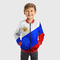 Бомбер детский Российский герб: триколор, цвет: 3D-красный — фото 2