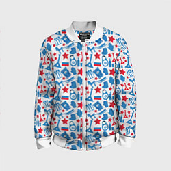 Бомбер детский Русский Символизм, цвет: 3D-белый