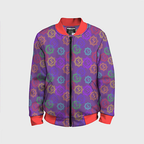 Детский бомбер Мантра ОМ - Аум / 3D-Красный – фото 1