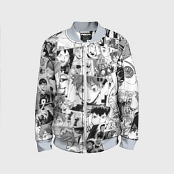 Бомбер детский Волейбол!! pattern, цвет: 3D-серый