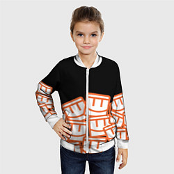 Бомбер детский Куча смайликов из REC ROOM, цвет: 3D-белый — фото 2