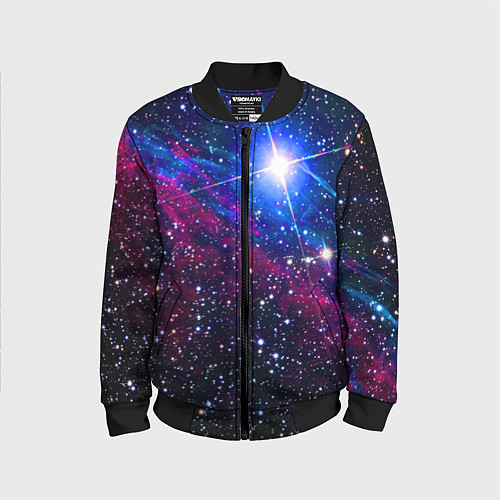 Детский бомбер Открытый космос Star Neon / 3D-Черный – фото 1