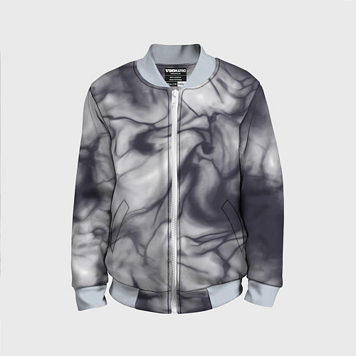 Детский бомбер Бело-черный тай-дай / 3D-Серый – фото 1