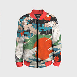 Бомбер детский Воспоминания об Японии, цвет: 3D-красный