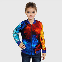 Бомбер детский Огонь - Вода Инь - Янь, цвет: 3D-синий — фото 2