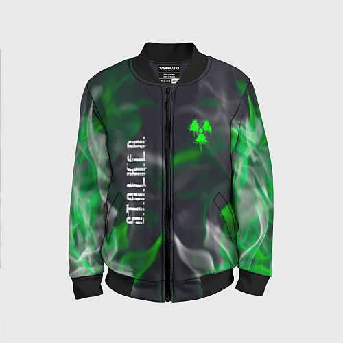 Детский бомбер S T A L K E R 2 пламя / 3D-Черный – фото 1