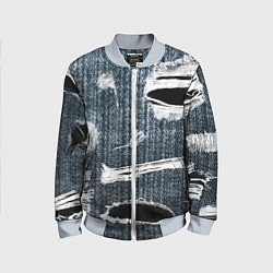 Бомбер детский Джинсовое рваньё Fashion trend, цвет: 3D-серый