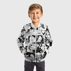 Бомбер детский Клинок рассекающий демонов паттерн, цвет: 3D-белый — фото 2