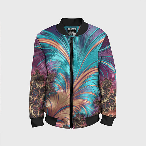 Детский бомбер Floral composition Цветочная композиция / 3D-Черный – фото 1