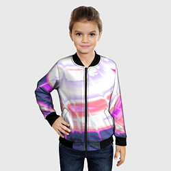 Бомбер детский Тай-дай Абстракция Tie-Dye, цвет: 3D-черный — фото 2