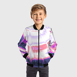 Бомбер детский Тай-дай Абстракция Tie-Dye, цвет: 3D-черный — фото 2