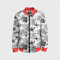 Детский бомбер Черно белый ретро геометрический узор