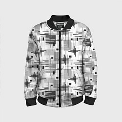 Детский бомбер Черно белый ретро геометрический узор