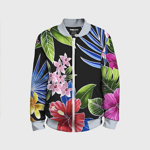 Детский бомбер Floral vanguard composition Летняя ночь Fashion tr / 3D-Серый – фото 1