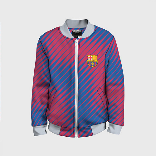 Детский бомбер Fc barcelona барселона fc абстракция / 3D-Серый – фото 1