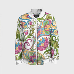 Бомбер детский Fashionable floral Oriental pattern Summer 2025, цвет: 3D-белый