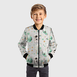 Бомбер детский Космос на сером, цвет: 3D-черный — фото 2
