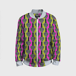 Бомбер детский Striped multicolored pattern Сердце, цвет: 3D-серый