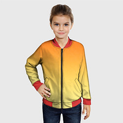 Бомбер детский Оранжевый, желтый градиент, цвет: 3D-красный — фото 2