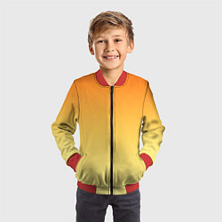 Бомбер детский Оранжевый, желтый градиент, цвет: 3D-красный — фото 2