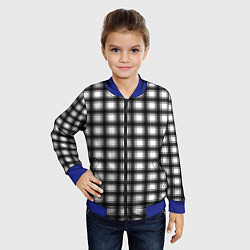 Бомбер детский Black and white trendy checkered pattern, цвет: 3D-синий — фото 2