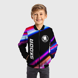 Бомбер детский Skoda Speed Lights, цвет: 3D-черный — фото 2