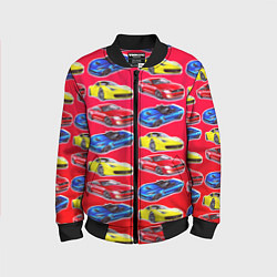 Бомбер детский Спортивные машины, цвет: 3D-черный