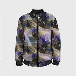 Детский бомбер Полигональный абстрактный: бежевый, коричневый, си