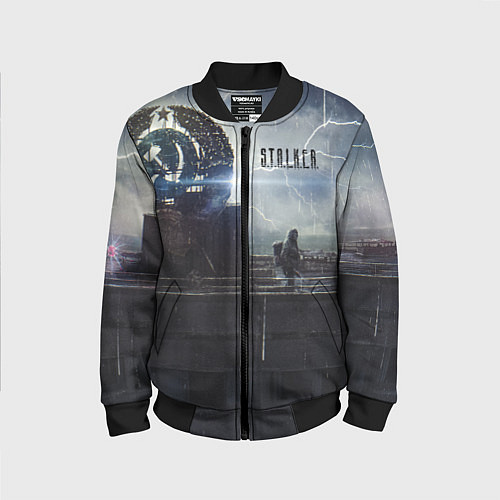 Детский бомбер STALKER Герб СССР В Припяти / 3D-Черный – фото 1
