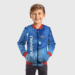Бомбер детский Subaru - капли, цвет: 3D-красный — фото 2