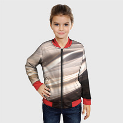 Бомбер детский Абстрактные волны и огни бесконечности, цвет: 3D-красный — фото 2