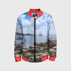 Детский бомбер Парусник на горизонте океана