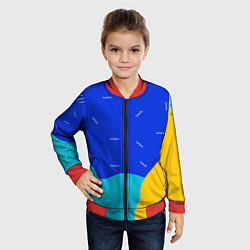 Бомбер детский Кляксы - абстракция, цвет: 3D-красный — фото 2