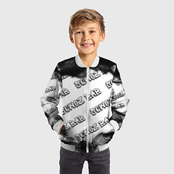 Бомбер детский Рэпер Sqwoz Bab в стиле граффити: паттерн, цвет: 3D-белый — фото 2