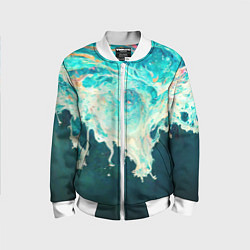 Бомбер детский Поток воды, цвет: 3D-белый