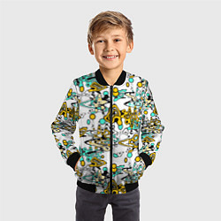 Бомбер детский Abstract pattern waves and streaks, цвет: 3D-черный — фото 2
