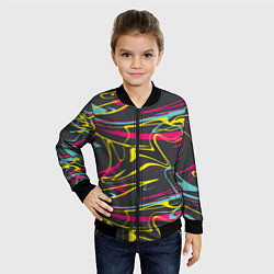 Бомбер детский Яркая палитра художника, цвет: 3D-черный — фото 2