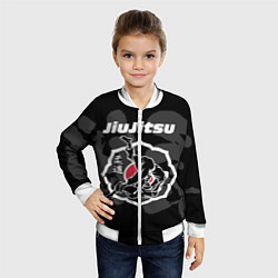 Бомбер детский Jiu-jitsu throw logo, цвет: 3D-белый — фото 2