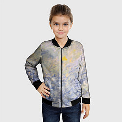 Бомбер детский Абстрактное множество мазков серой краски, цвет: 3D-черный — фото 2