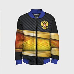 Детский бомбер Black & gold - герб России