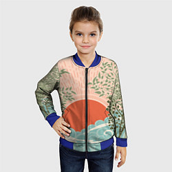 Бомбер детский Бурные волны на закате, цвет: 3D-синий — фото 2