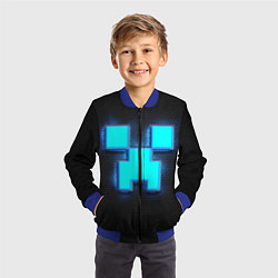 Бомбер детский Minecraft Creeper - neon, цвет: 3D-синий — фото 2
