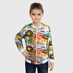 Бомбер детский Skzoo stickers characters, цвет: 3D-белый — фото 2