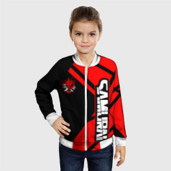 Бомбер детский Cyberpunk 2077 - Надпись Samurai, цвет: 3D-белый — фото 2