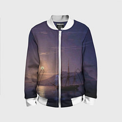 Бомбер детский Парусник у берегов Крыма в лунную ночь Айвазовский, цвет: 3D-белый