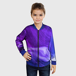 Бомбер детский Неоновые волны, цвет: 3D-синий — фото 2