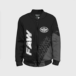 Бомбер детский FAW speed на темном фоне со следами шин: надпись,, цвет: 3D-черный