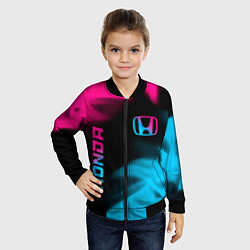 Бомбер детский Honda - neon gradient: надпись, символ, цвет: 3D-черный — фото 2